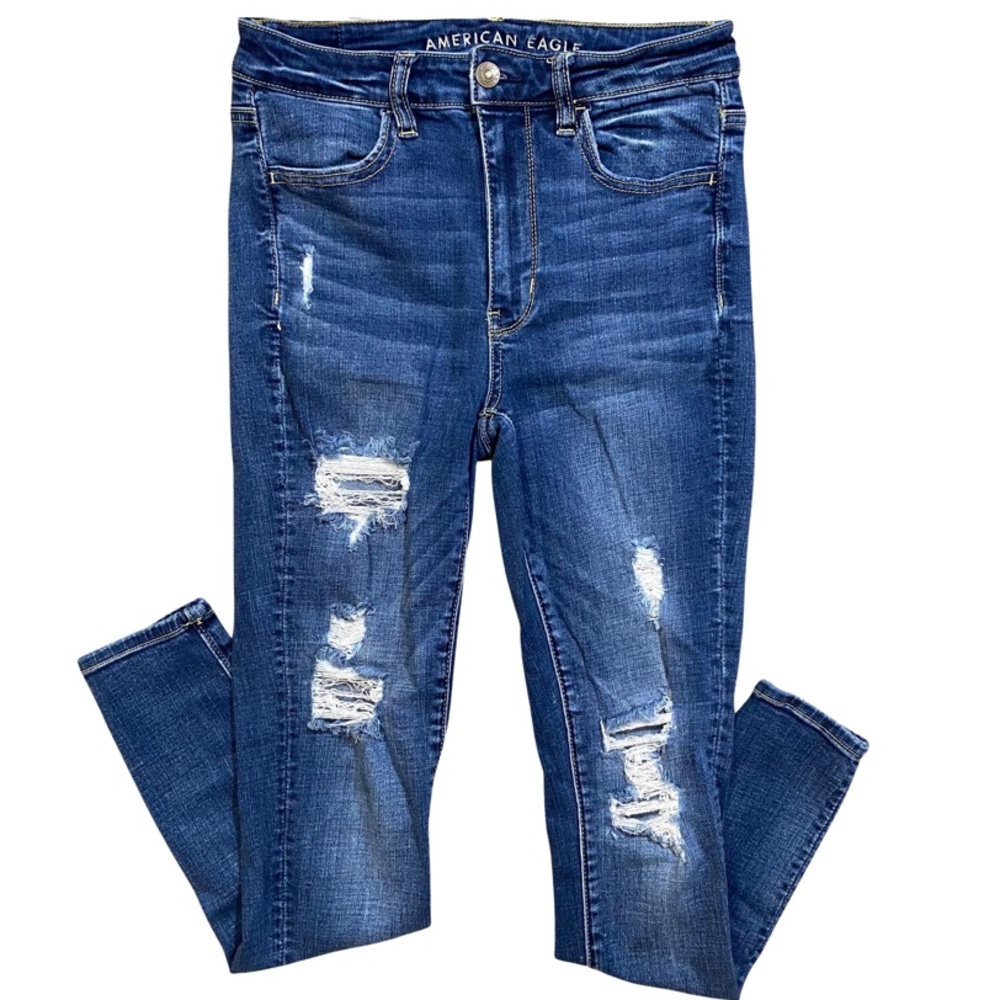 American Eagle Ripped Super High-Waisted Jegging